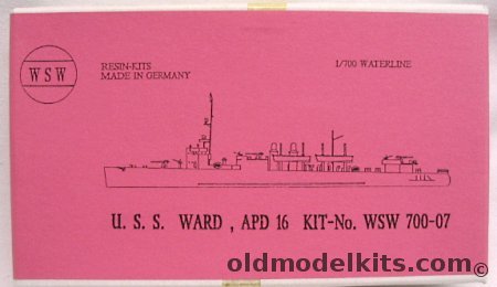 WSW 1/700 USS Ward APD-16, 700-07 plastic model kit